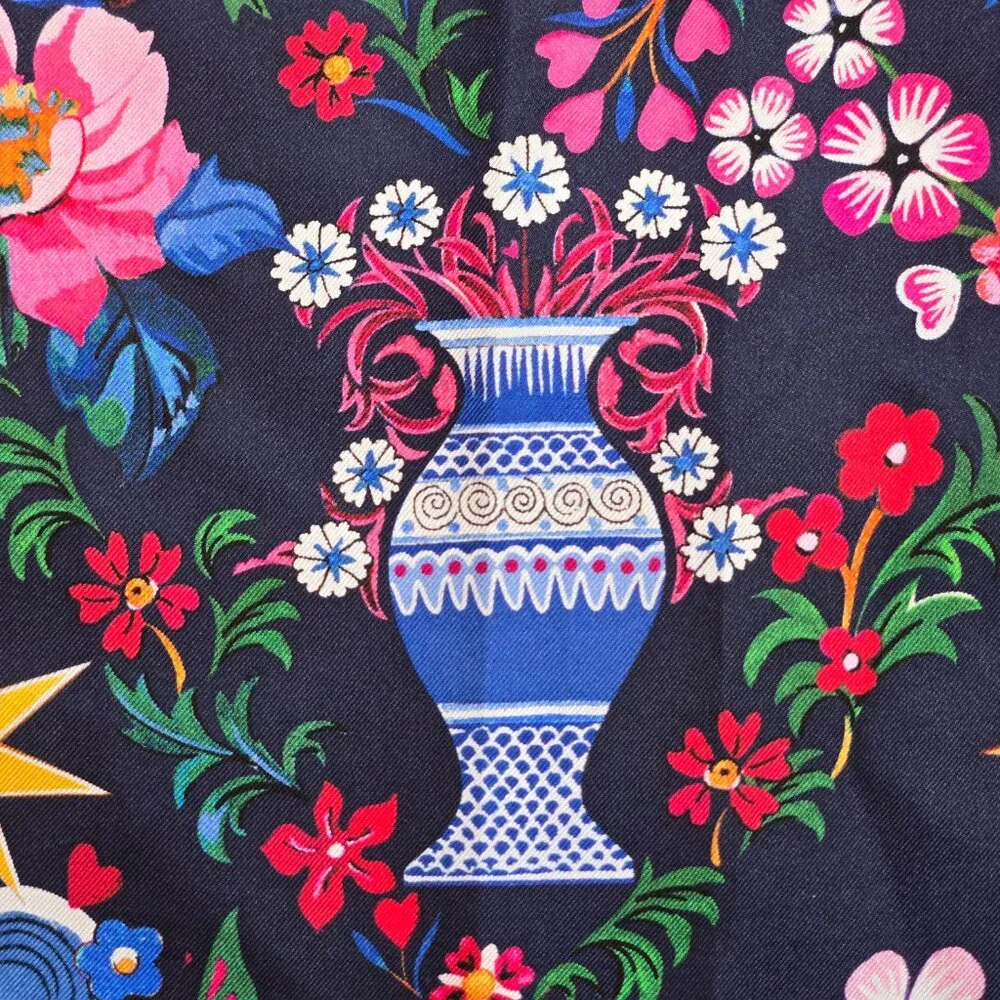 NWOT Liberty Love Navy Silk Twill Scarf Limited Collectible